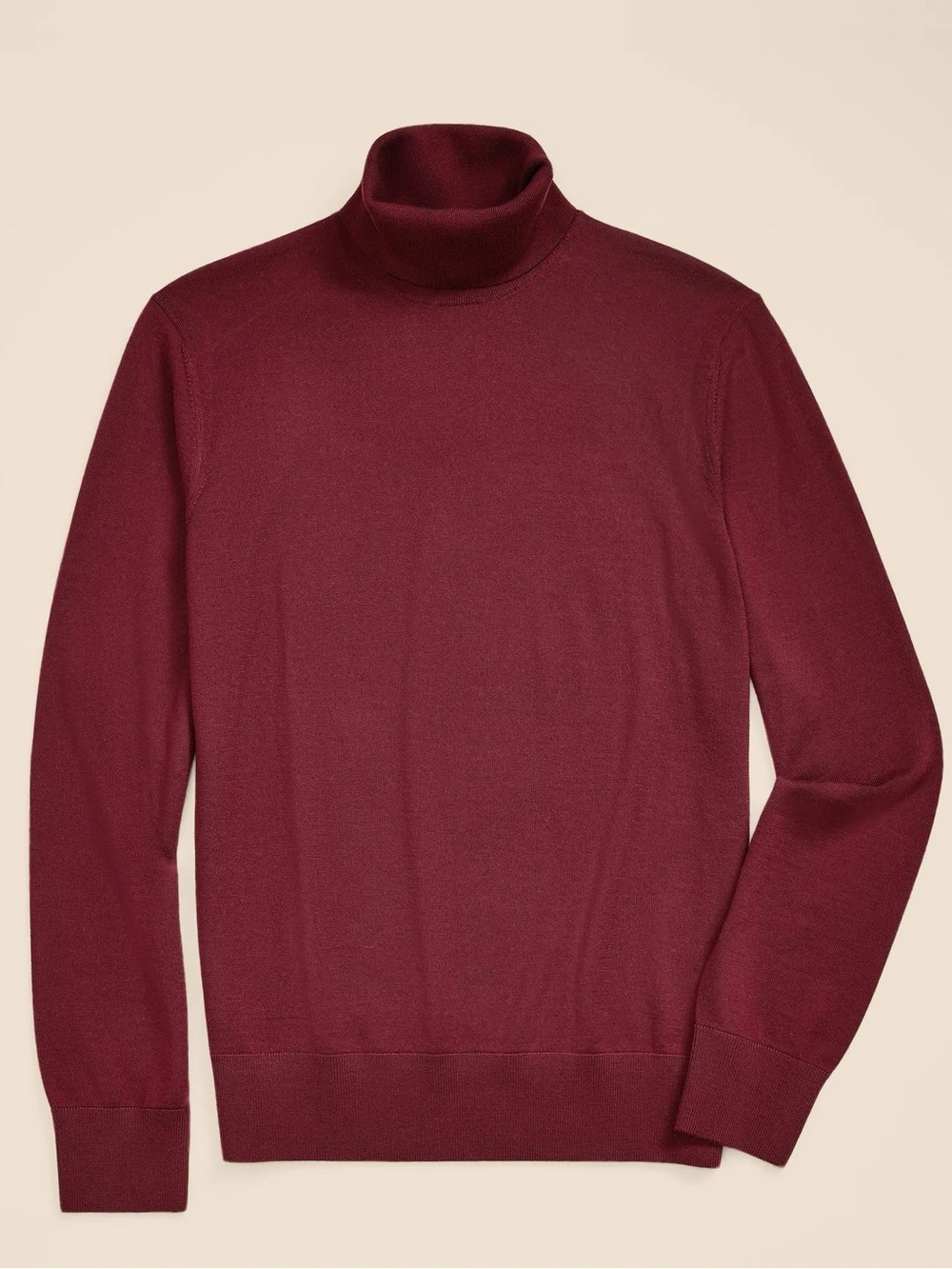 Banana Republic Ultimate Merino Wool Turtleneck Sweater Burgundy Size Large Fall